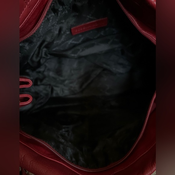 BCBG MAXAZRIA cranberry leather shoulder satchel bag $458 retail - Picture 10 of 10